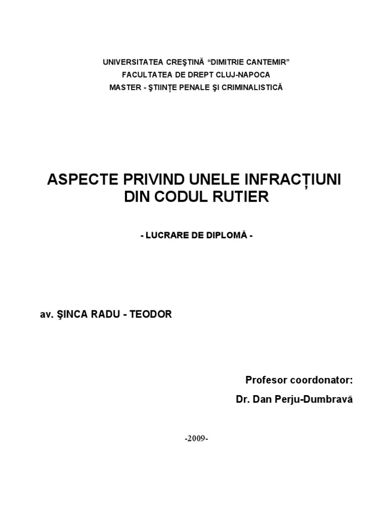 Infractiuni Din Codul Rutier | PDF
