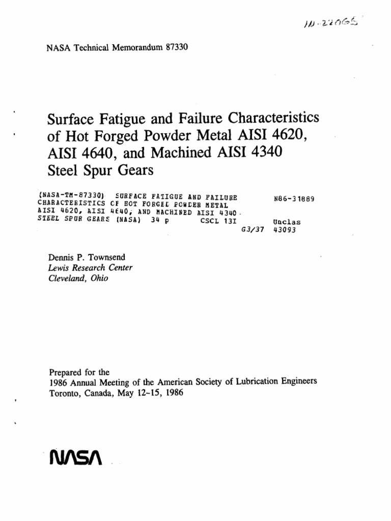 Surface Fatigue of Forged Steel Gears | PDF | Forging | Gear