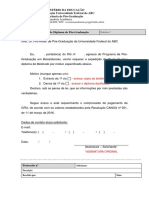 Requerimento de 2 Via de Diploma de Pós Cópia