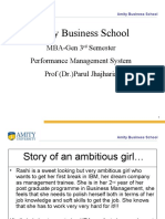 Amity Business School: MBA-Gen 3 Semester Performance Management System Prof (DR.) Parul Jhajharia
