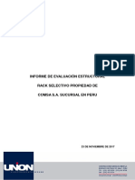 Informe de evaluación estructural rack selectivo COMSA Perú