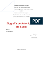 Biografía Antonio José de Sucre