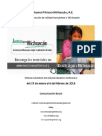 Síntesis Educativa Semanal de Michoacán Al 6 de Febrero de 2018