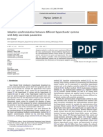 Adaptive Synchronization Between Different Hyperchaotic Systems With Fully Uncertain Parameters 2008 Physics Letters A