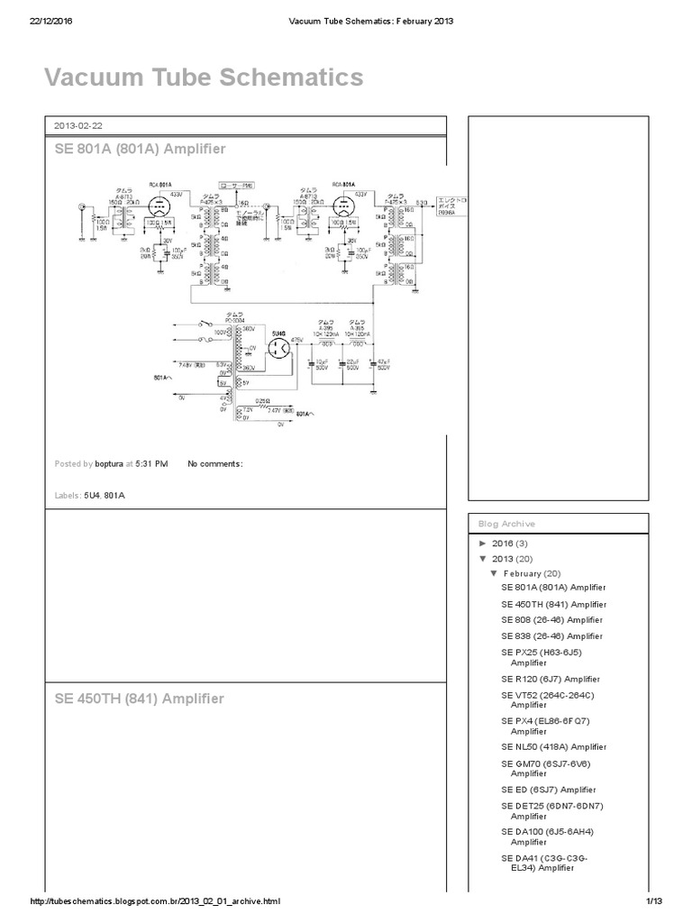 Vacuum Tube Schematics February 2013 PDF PDF