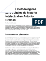Apuntes Metodológicos Para Trabajos de Historia Intelectual en Antonio Gramsci