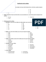 Clasificación de Las Silabas