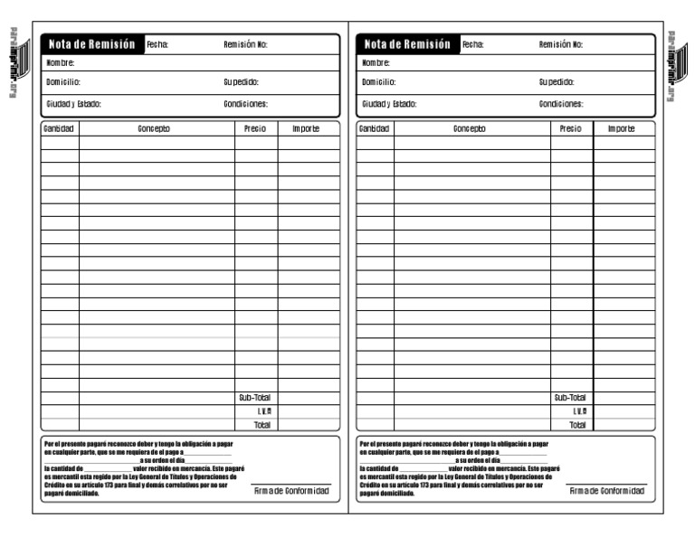 Nota de Remision para Imprimir PDF | PDF | Ciencias económicas | Economias