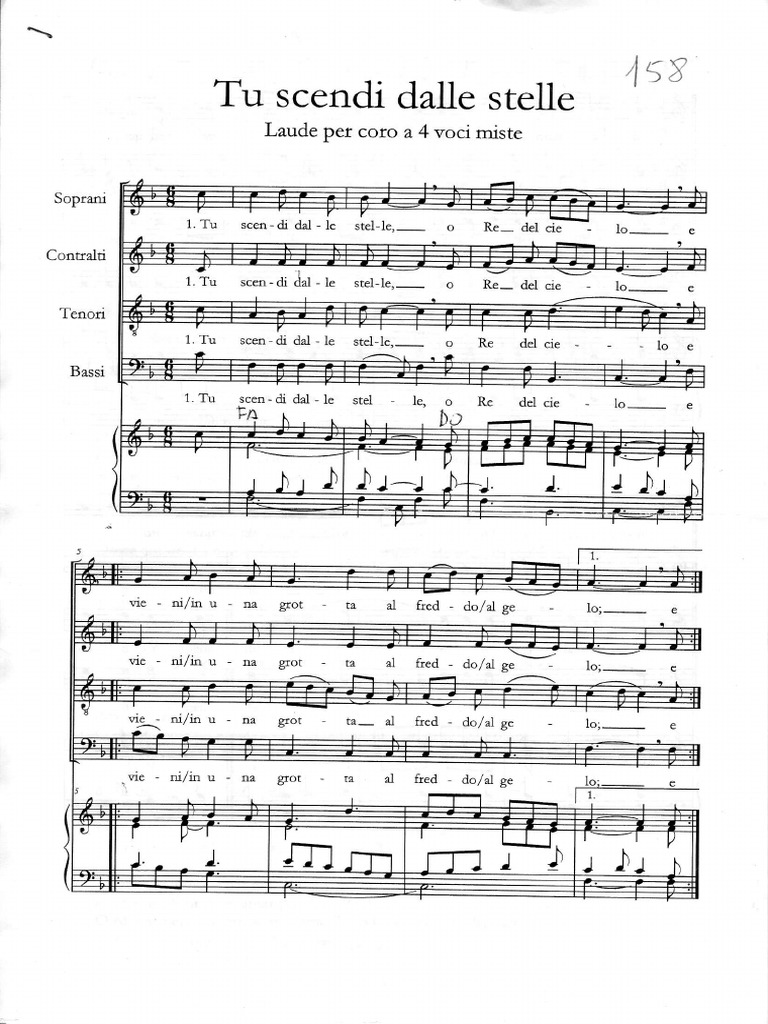 Spartiti Pianoforte Tu Scendi Dalle Stelle