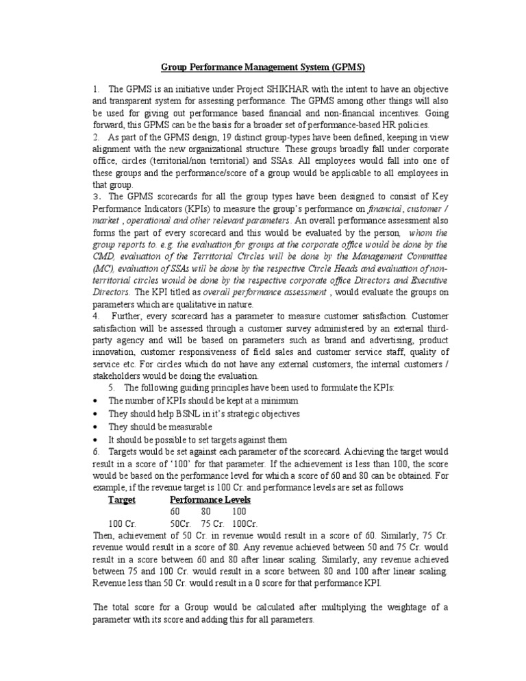 GPMS100909 | PDF | Performance Indicator | Market (Economics)