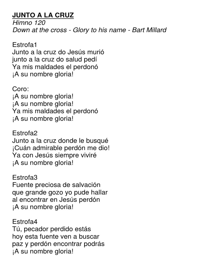 Junto a La Cruz Letra Himno 120