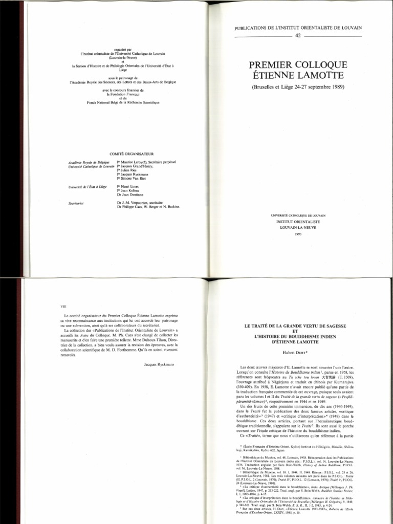 Page De Garde Cahier D hida 1993 Premier Colloque Etiemme Lamotte | PDF | Japon | Bouddhisme mahāyāna