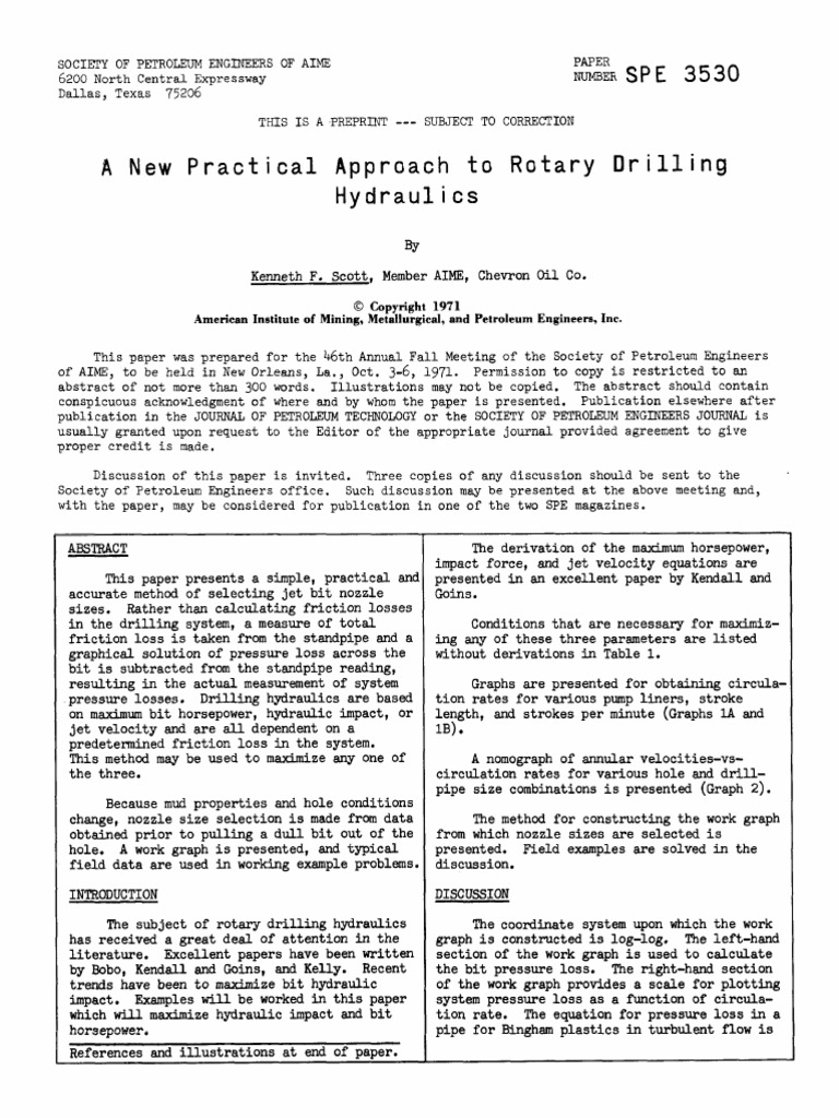 Hydraulics Research Paper PDF Petroleum Horsepower