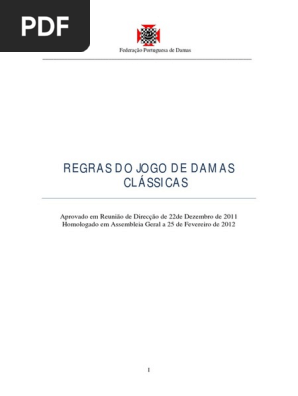 Regras Do Jogo de Damas Classicas, PDF, Tempo