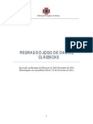 Regras Do Jogo de Damas Classicas, PDF, Tempo
