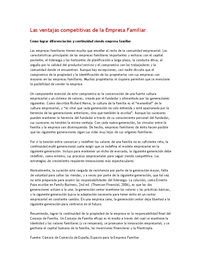 Ventajas de Empresas Familiares | PDF | Liderazgo | Business
