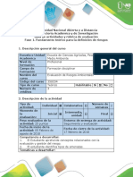 Guía de Actividades y Rúbrica de Evaluación - Fase 1 - Fundamento Teórico Para Definición de Riesgos