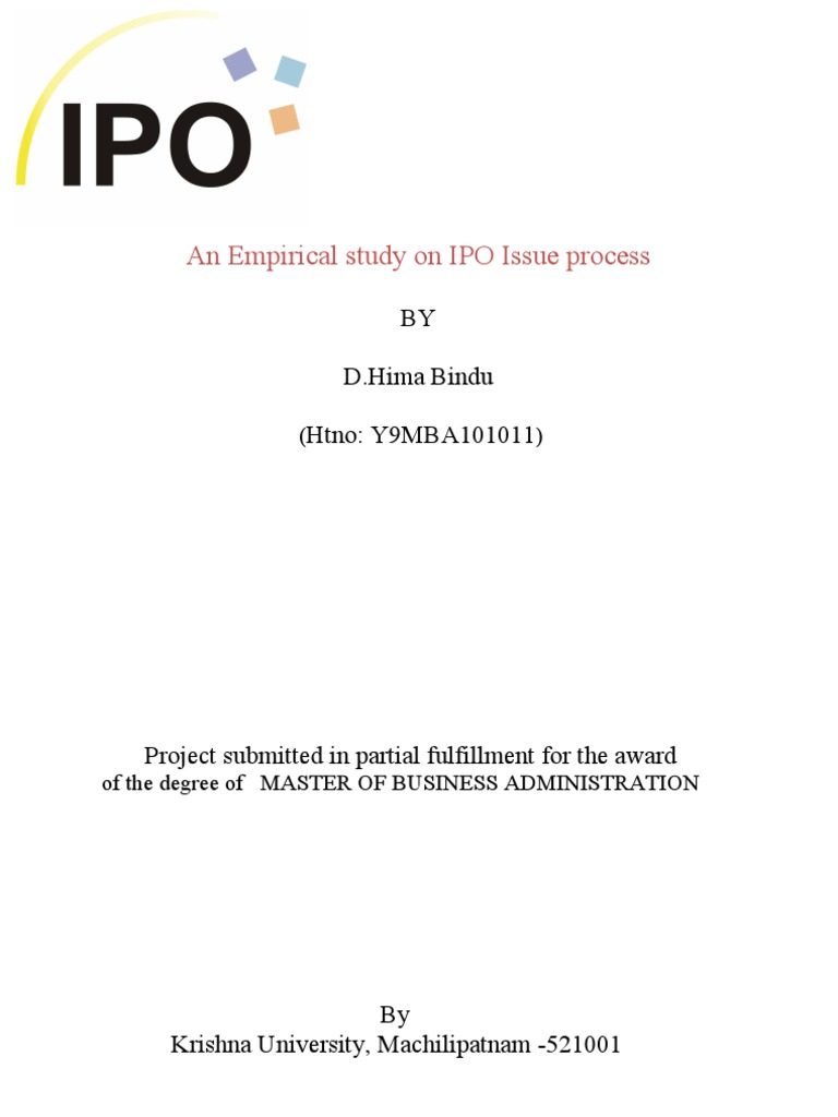 Empirical Study of IPO Process | PDF | Initial Public Offering ...