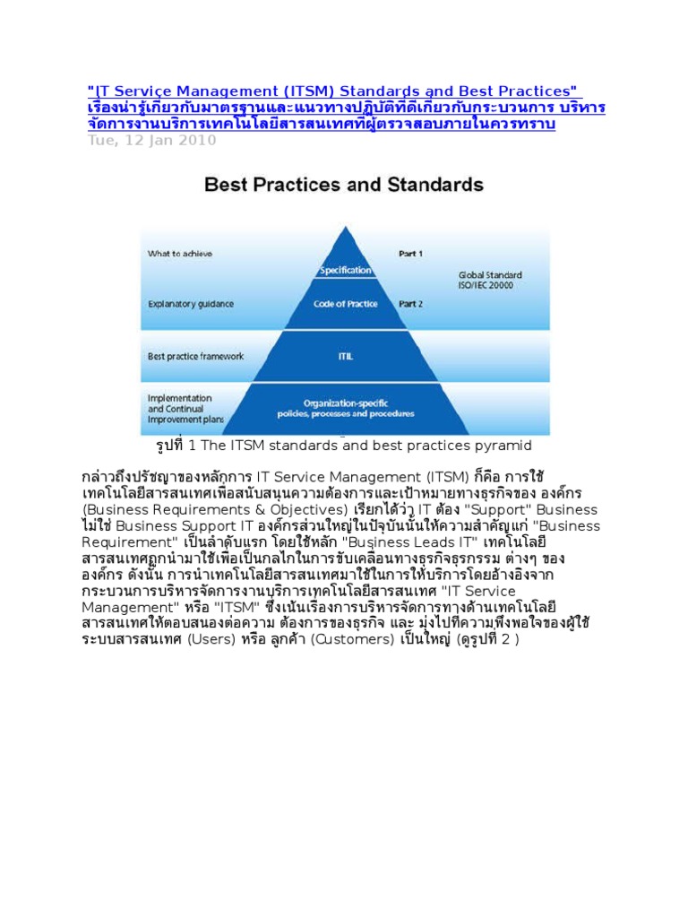 (ITSM) Standards and Best Practices | PDF