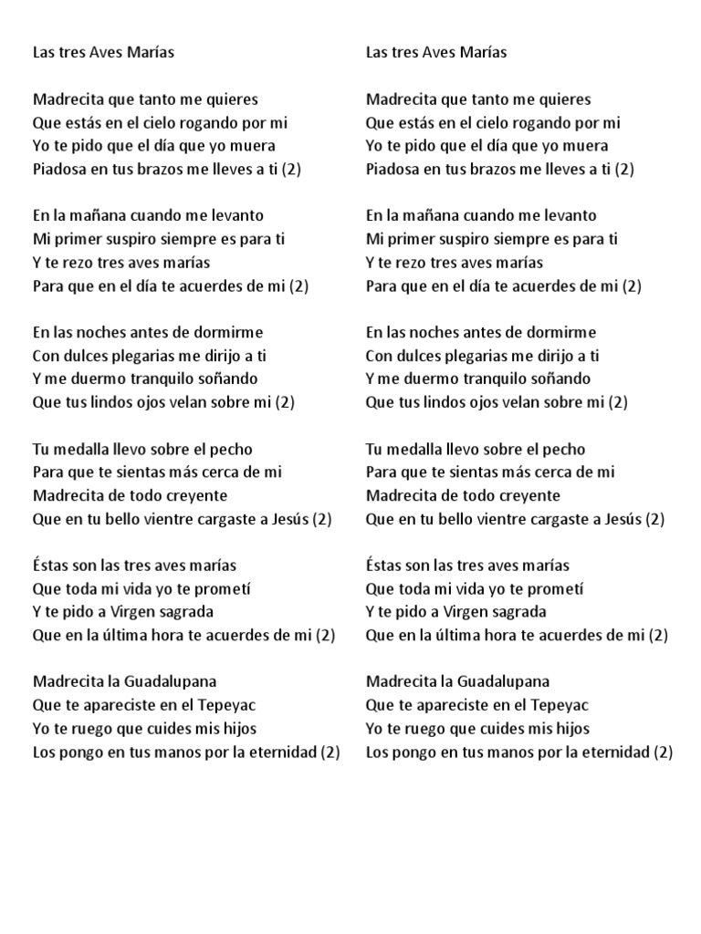 Las Tres Aves Marías | PDF | Oración | Religión y creencia