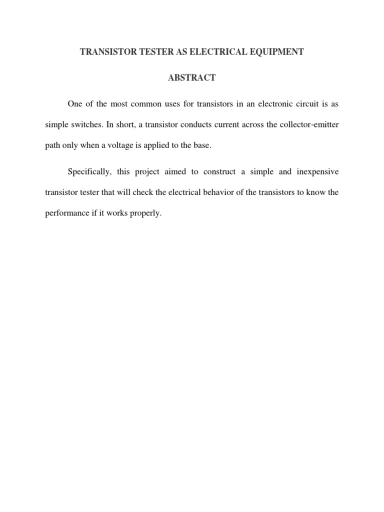 Transistor Tester Pdf