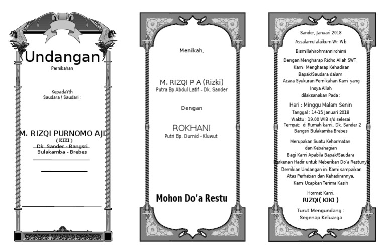 Undangan Pernikahan Word 1 | PDF