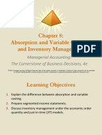 Absorption and Variable Costing, and Inventory Management