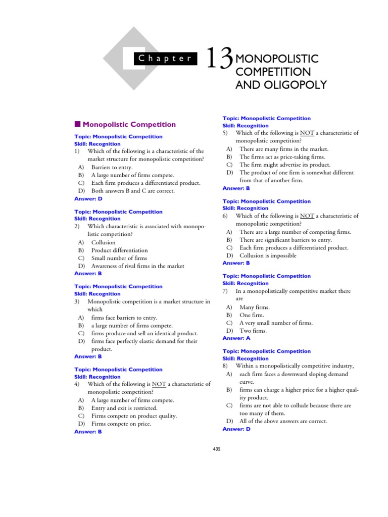 Monopolistic Competition and Oligopoly | PDF | Monopoly | Perfect ...