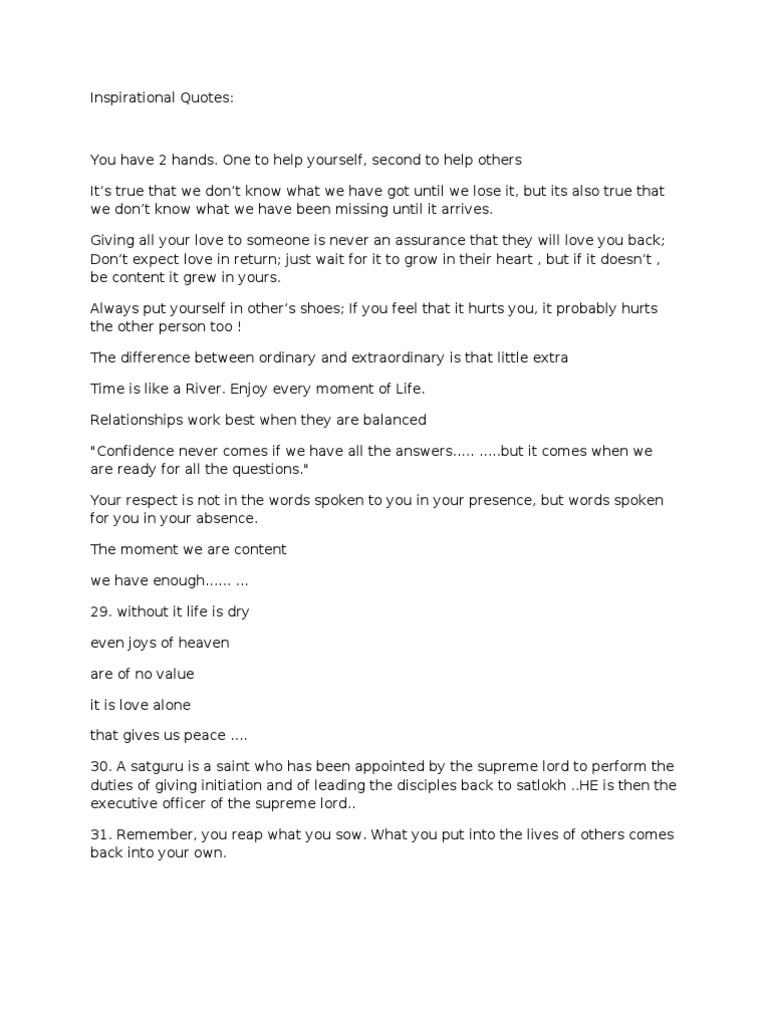 Inspirational Life Quotes Collection | PDF | Envy | Happiness