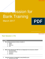 Test Session For Bank Training: March 2017