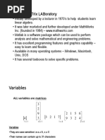 Matlab - Matrix Laboratory