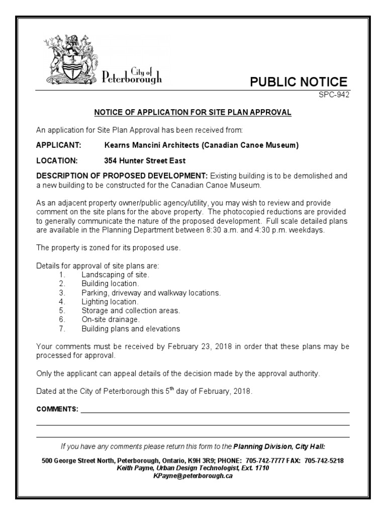 Canadian Canoe Museum Application PDF Geography Land Management