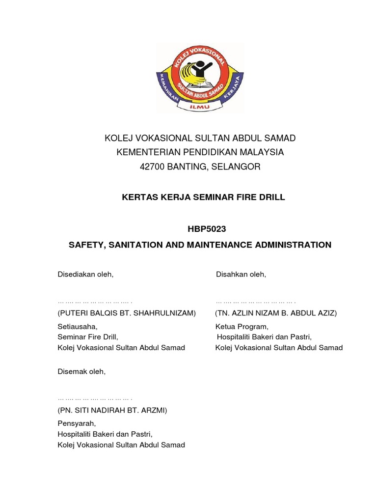 Kertas Kerja Fire Drill Pdf