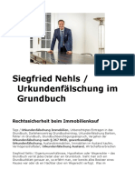 Siegfried Nehls / Urkundenfälschung im Grundbuch