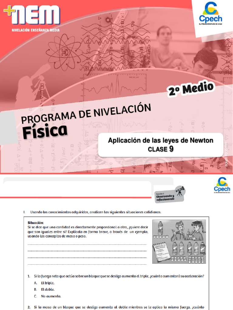 Aplicación de Las Leyes de Newton Nivel Segundo Medio | PDF | Las leyes ...