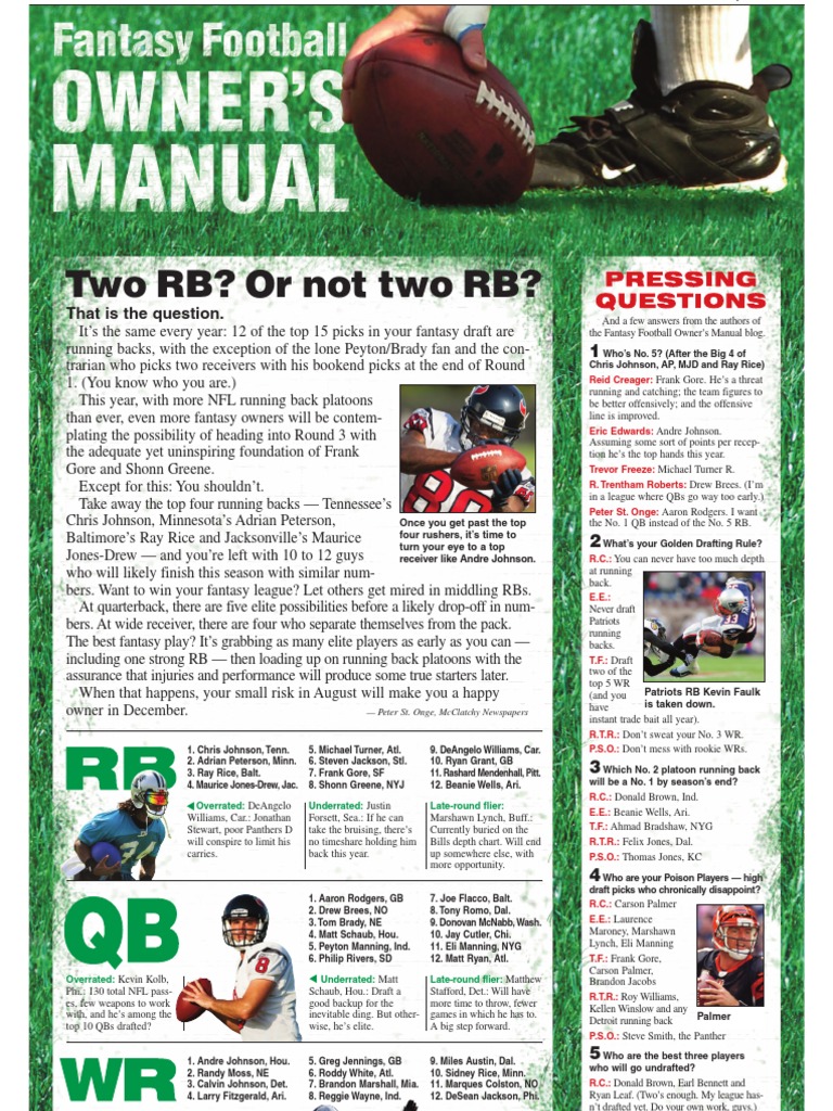 Fantasy Football Primer PDF American Football People National