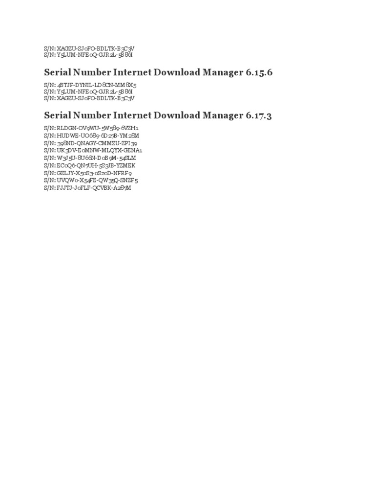 Serial Number Internet Download Manager 6.15.6 | PDF