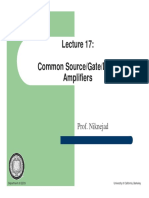 EECS 105 Lecture 17: Common Source Gate Drain Amplifiers