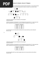 Solutions To Practice Problems For Genetics, Session 3: Pedigrees