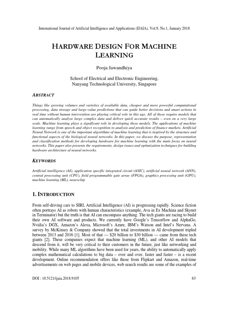 Hardware Design For Machine Learning PDF Graphics Processing Unit