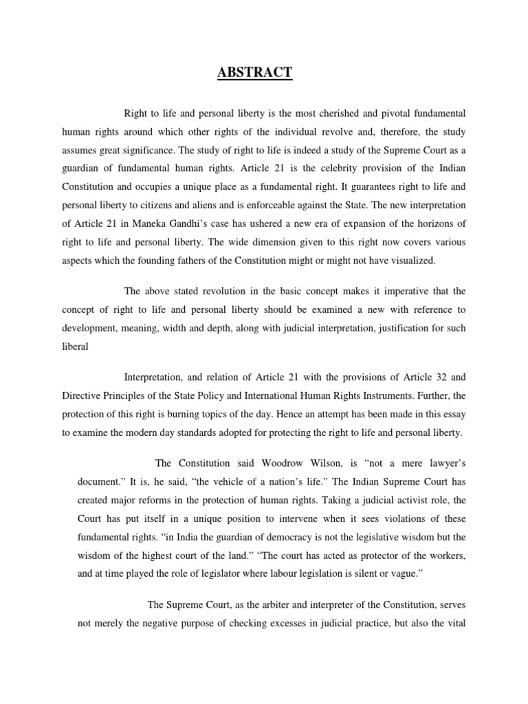 Abstract On Suspension of Fundamental Rights | PDF | Natural And Legal ...