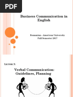 Business Communication in English: Romanian - American University Fall Semester 2017