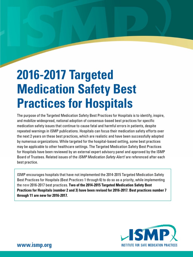 ISMP 20162017 Targeted Medication Safety Best Practices For