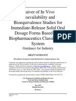 Waiver of In Vivo Bioavailability and Bioequivalence Studies for Immediate-Release Solid Oral Dosage Forms Based on a Biopharmaceutics Classification System DRAFT May 2015 Rev 1 ucm070246.pdf