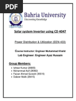 Solar System Inverter Using CD 4047: Power Distribution & Utilization (EEN-433)