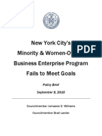 New York City's Minority & Women-Owned Business Enterprise Program Fails To Meet Goals
