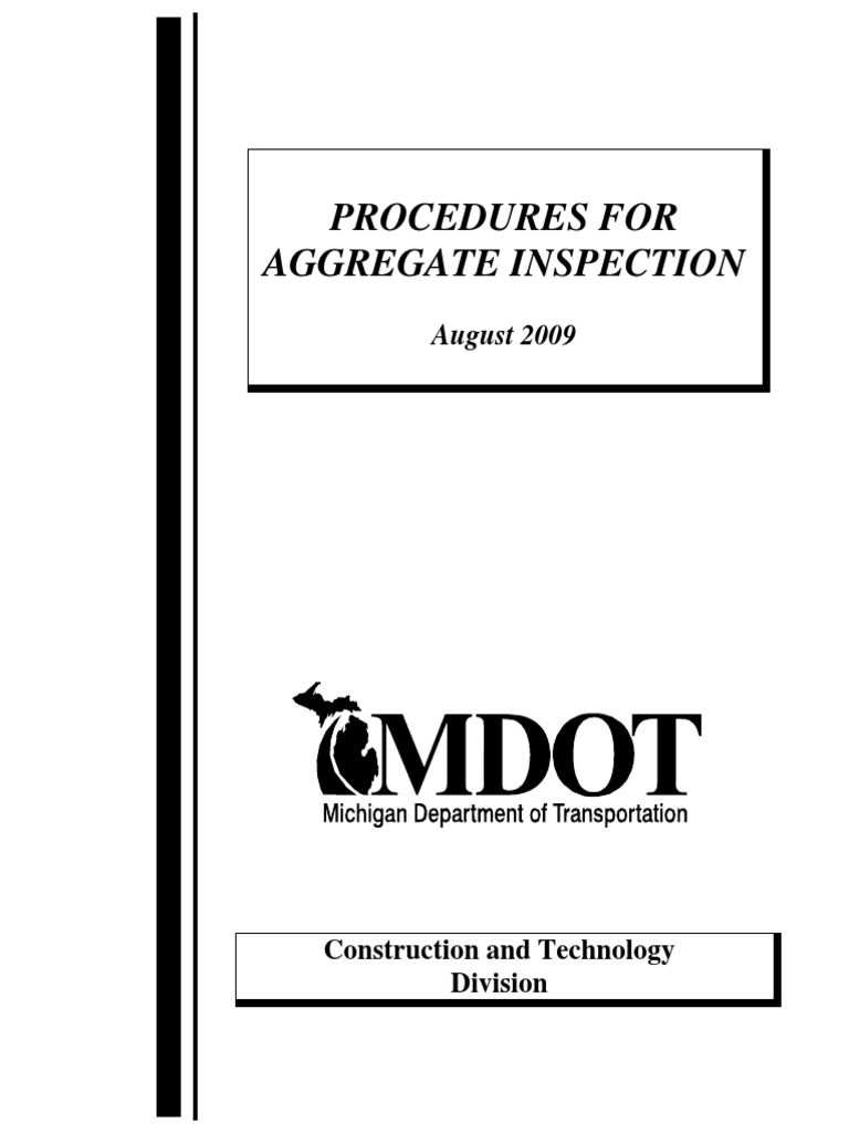 MDOT ProceduresForAggregateAcceptance 386509 7 PDF PDF Construction