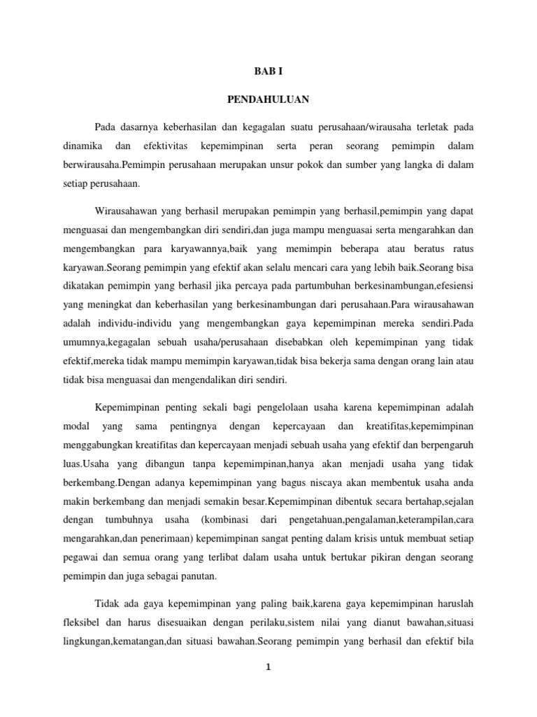 Kepemimpinan Dalam Wirausaha