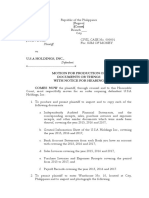 Motion For Production of Documents - Sample