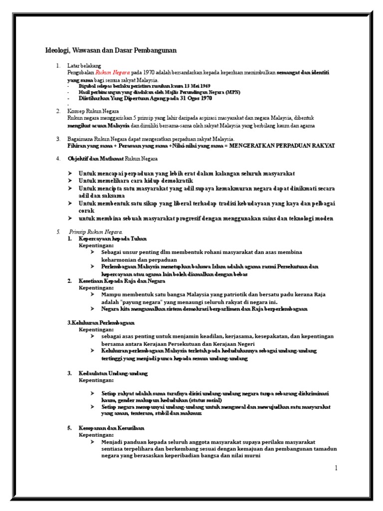 Ideologi Rukun Negara Pdf